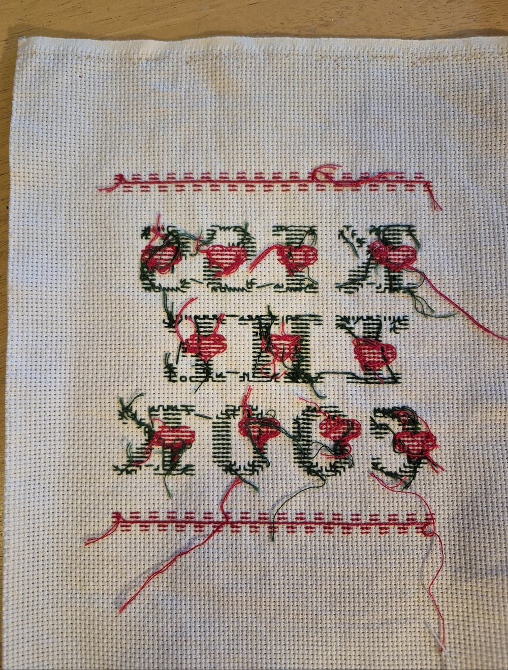 Kiss The Cook Completed Cross Stitch - Picture 2 of 4